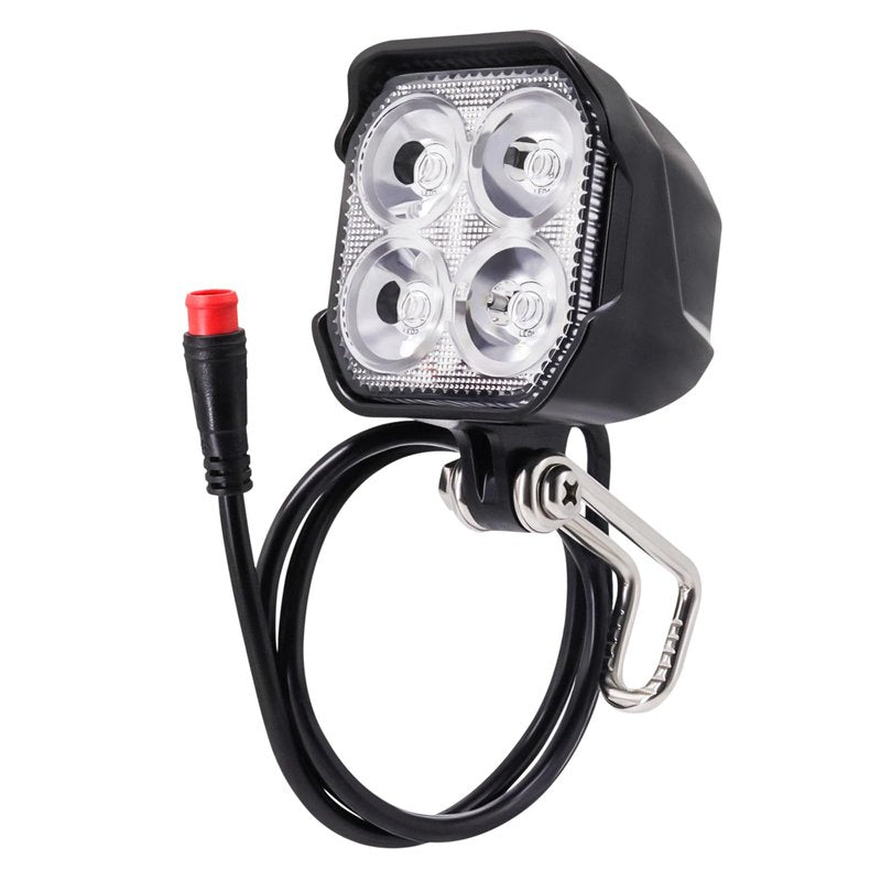 Electric Bicycle Headlight, 4Pcs LED 400 Lumens, 24V 36V 48V Compatible, Waterproof 2 Pin Connector, Ebike Front Light for Night Riding