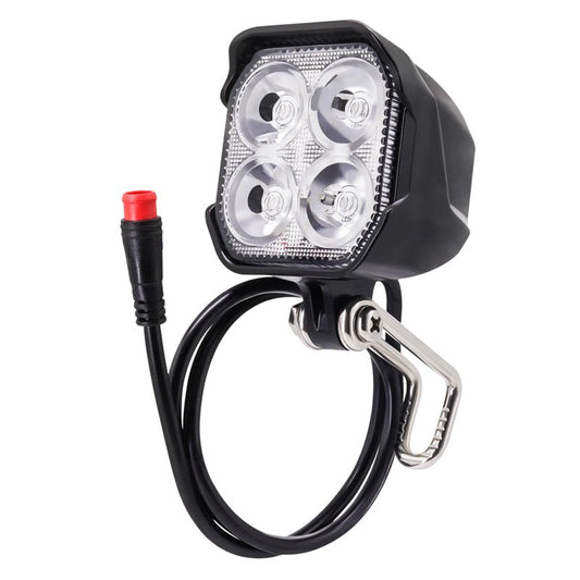 Electric Bicycle Headlight, 4Pcs LED 400 Lumens, 24V 36V 48V Compatible, Waterproof 2 Pin Connector, Ebike Front Light for Night Riding
