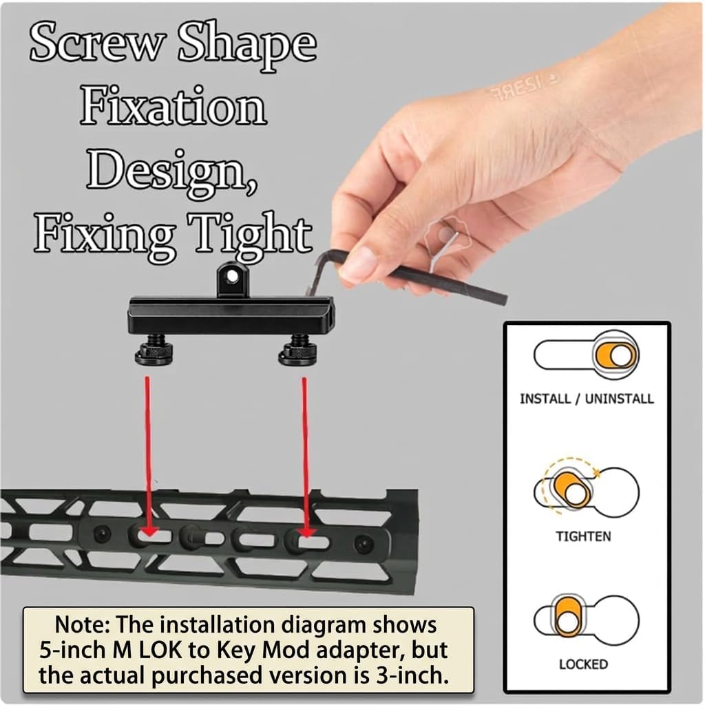 Gotical 2 Slots Mlok to Keymod Adapter Converter Rail Section Mlok to Keymod Converter Pack of 2