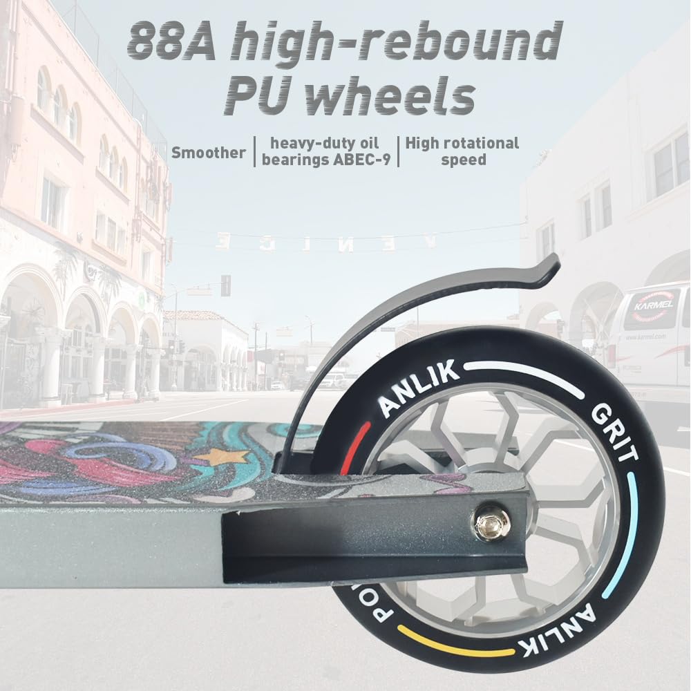Pro Freestyle Stunt Scooter – Lightweight Aluminum Trick Kick Scooter with 110mm Wheels, Reinforced T6 Deck & ABEC-9 Bearings | Kids, Teens & Adults 8+ (Emerald Blue)
