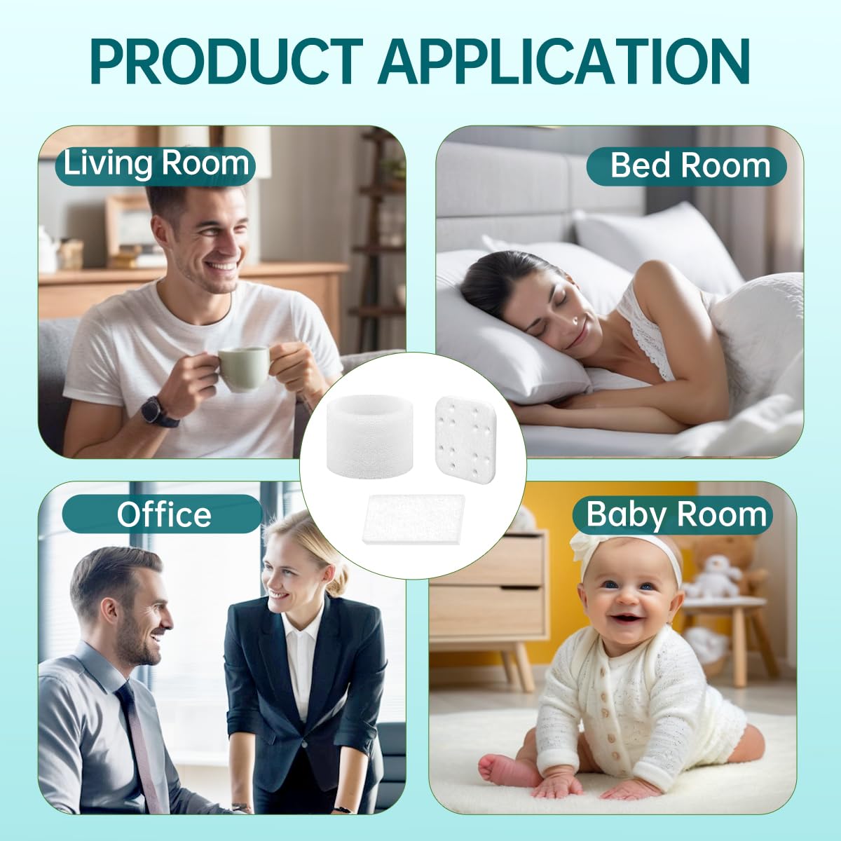 Replacement Filters Compatible with LEVOIT LV600S LV600HH OasisMist450S 12 Pack Absorption Pads + 12 Pack Humidifier Replacement Filters + 12 Pack Aroma Pads