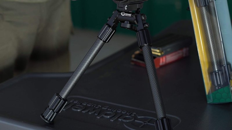 Caldwell Accumax Carbon Fiber M-Lok KeyMod Bipod 6-9" with Twist Lock Quick-Deployment Legs for Rifle Stability, Precision,black