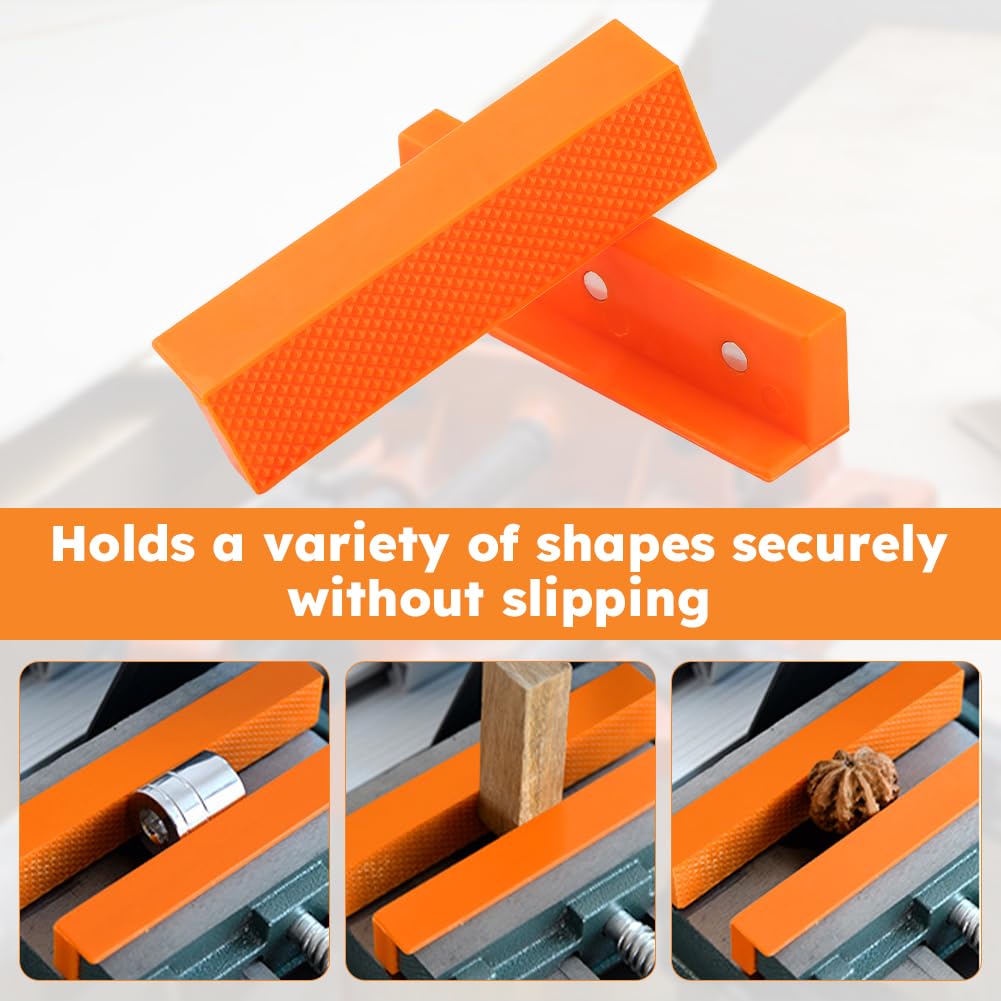 2 Pairs Vise Grip, Magnetic Reversible Pads, Vice Jaw Pads Universal Jaw Covers with Multi Grooves and Standard Waffle Surface, Vice Soft Jaws for Clamping, Woodworking, Plumbing