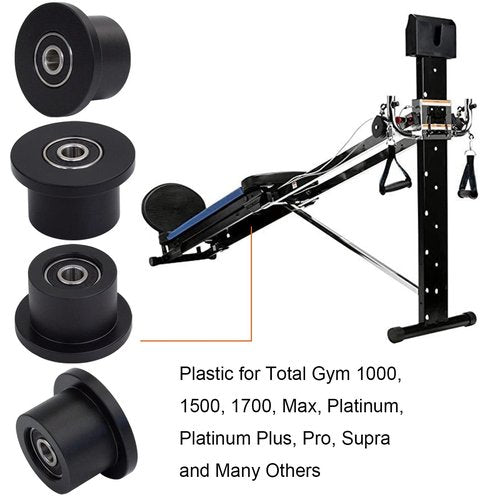 Total Gym 1700 Club Wheels/Rollers Qty for 4 Models 1000 1100, 1400, 1500, 1600, 1700, 1800, 1900, Achiever, Force, Gold, Max, Platinum, Platinum Plus, Pro, Supra, Supreme, Ultima, Ultra, XLI