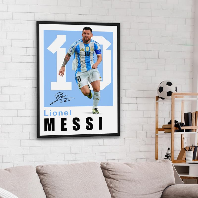 Messi Poster - Soccer Wall Art 12x18 Inches - Perfect Gift for Fans