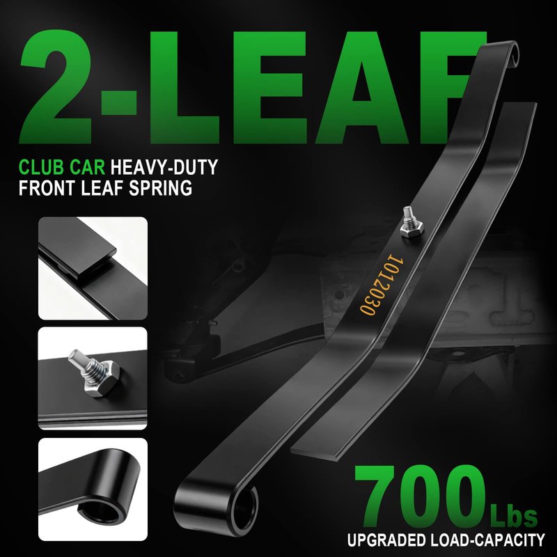 Cartalia Upgraded Heavy Duty Front 2-Leaf Springs Kit for Club Car DS 1981-Up/Precedent 2004-Up, Tempo & Onward 2017-Up Golf Cart Suspension with Polyurethane Bushings Sleeves Replace #1012030 1015108