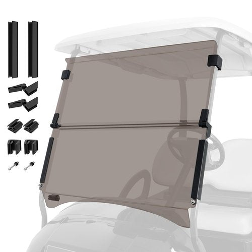 DRIVE UP Golf Cart Windshield, Club Car Windshield Compatible with Club Car Precedent, Onward, Tempo 2004-Up Electric and Gas Golf Carts, Tinted Foldable Windshield Impact Resistant and UV Protection