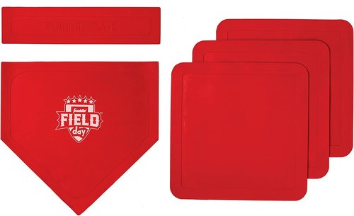 Franklin Sports Baseball Base Set - Portable Rubber Bases for Baseball & Softball - Easy Setup Red