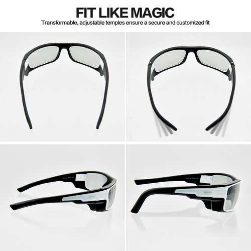 Jefoo Polarized Fishing Sunglasses for Men Women Water Repellent Wrap Around Sports Sunglasses Photochromic UV400 Protection