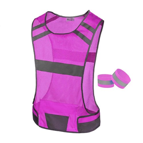 247 Viz Mesh Reflective Vest with Inside Pocket - High Visibility Reflective Running Gear Safety Vest Straps for Men, Women,Kids, for Night Running, Walking, & Cycling