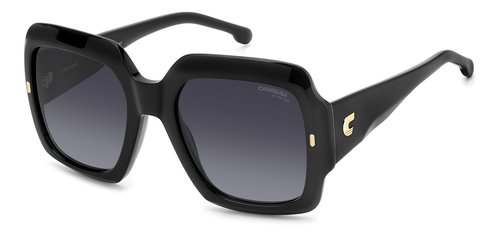 Carrera Women's Casual Squared Sunglasses, Black/Dark Grey Shaded, 54/21/140