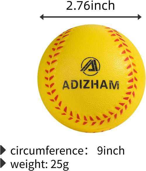 Foam Baseballs - 12 Pack of 9-Inch Soft T-Balls for Youth | Safe for Throwing, Catching & Batting Practice