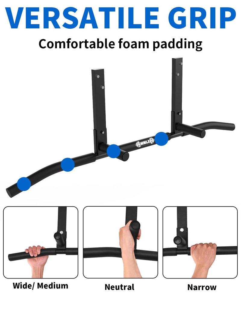 Shnlie Joist Mounted Pull Up Bar, Ceiling Mount Chin Up Bar for Home Gym, Beam, Rafter, 42" Wide Bar, Easy installation
