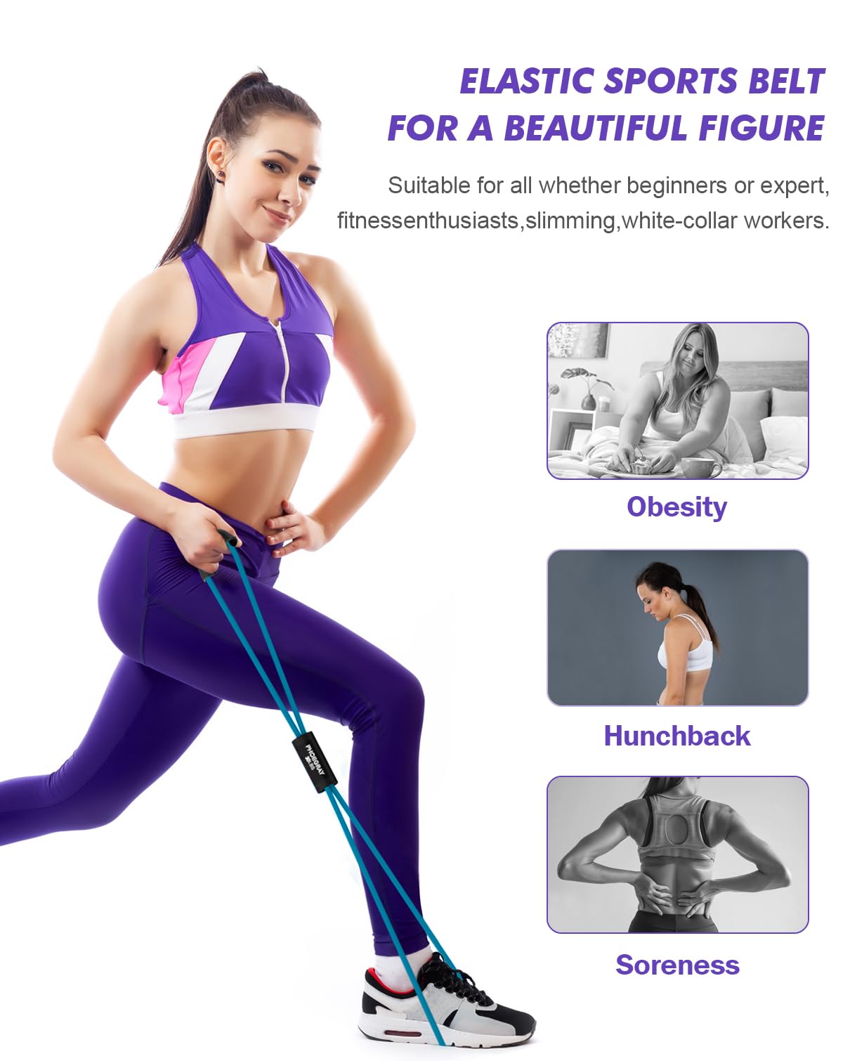 Figure 8 Resistance Bands Set - 3 Packs (4 Bands Each, 12 Total) - Ideal for Arm & Shoulder Stretching, Strength Training - for Women and Men
