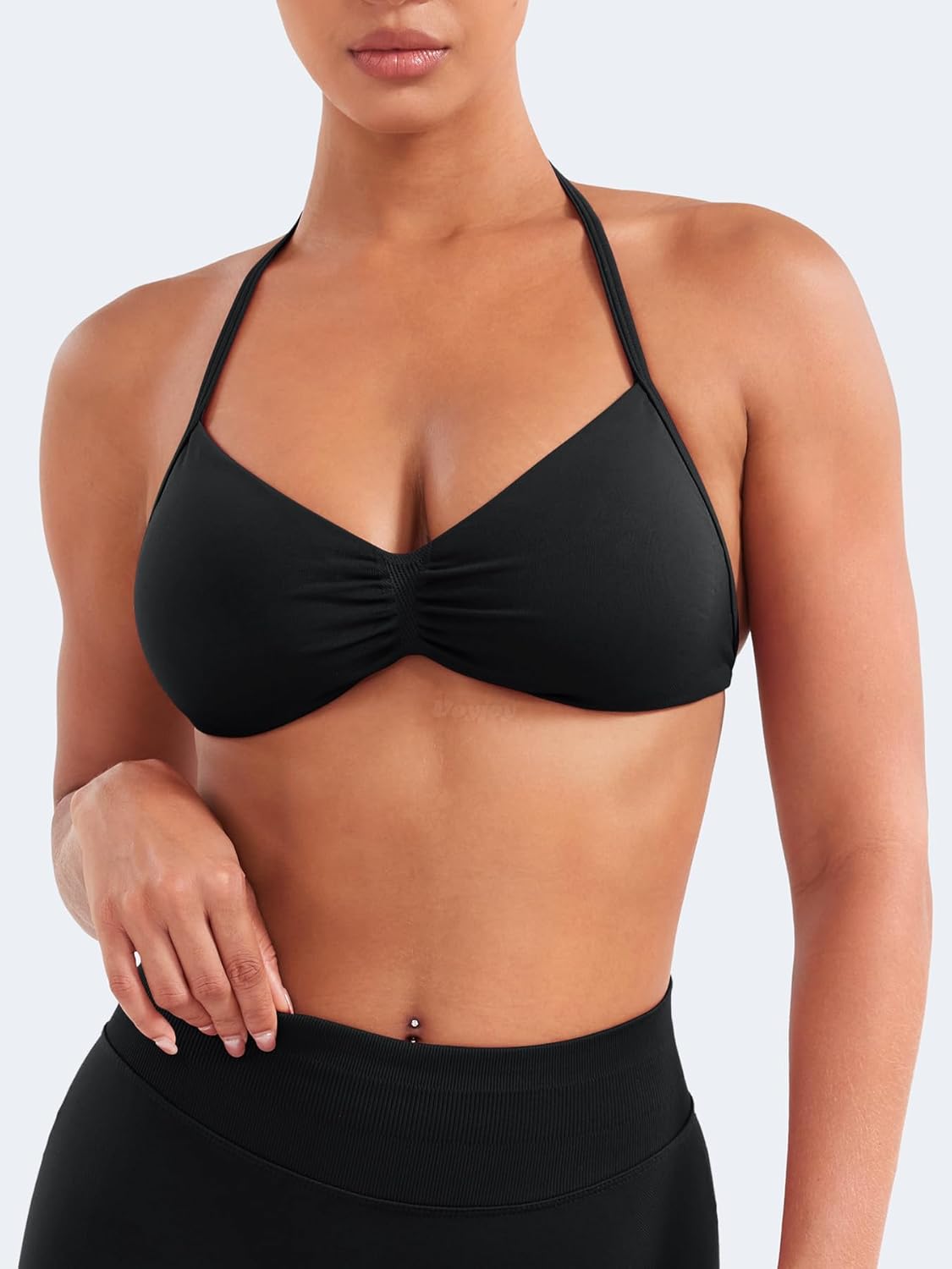 VOYJOY Sports Bra - Adjustable Padded Strappy Crop Top for Women | Perfect for Gym & Yoga