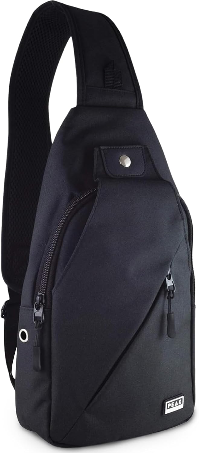 Peak Gear Travel Sling Bag - Compact Crossbody Design | Lighter & Smaller than a Backpack | Lifetime ID Tag Included