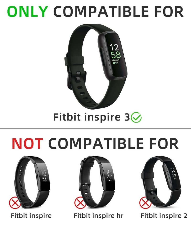 Odbeai Compatible with Fitbit Inspire 3 Bands for Women Men, Sport Wristband Replacement Soft Silicone Straps for Inspire 3 Fitness Tracker Women & Men(4 Pack,Small)