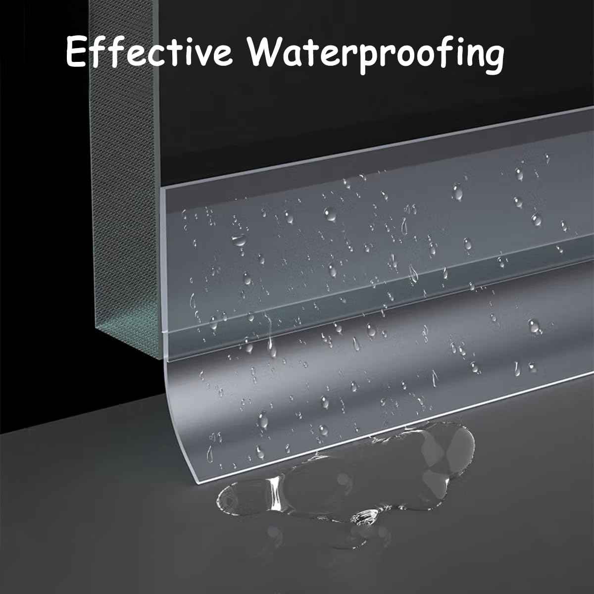 Silicone Weather Stripping, 2 inch (W) x 20 Ft (L) Door Draft Stopper Window Seal Strip for Gaps of Door & Windows, Garage Door Under Bottom, Sealing Tape Shower Doors Sweep, Transparent