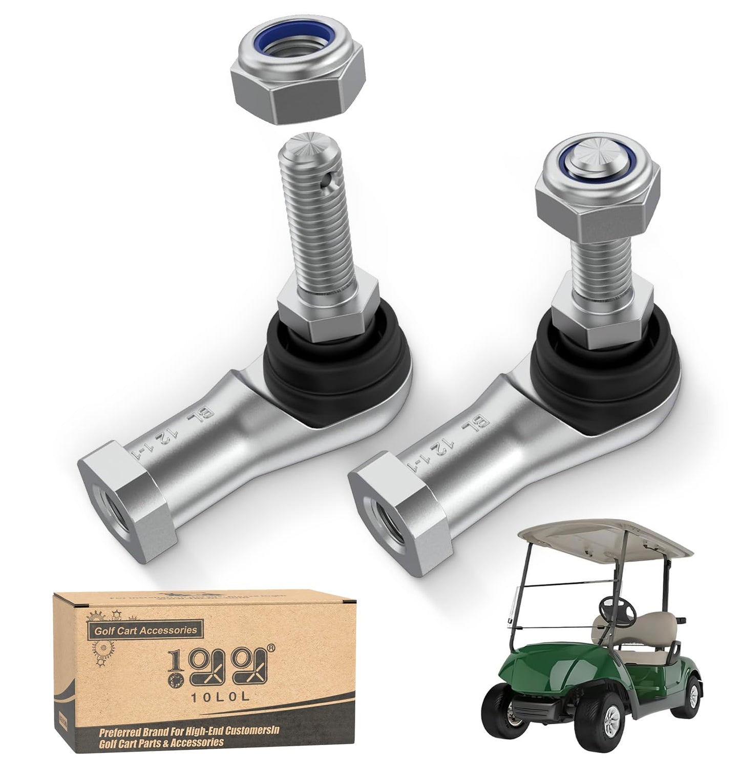 10L0L Golf Cart Outer Tie Rod End Ball Joint Kit for Yamaha G22, G27, G29 Drive Gas and Electric Golf Cart 2003-Up