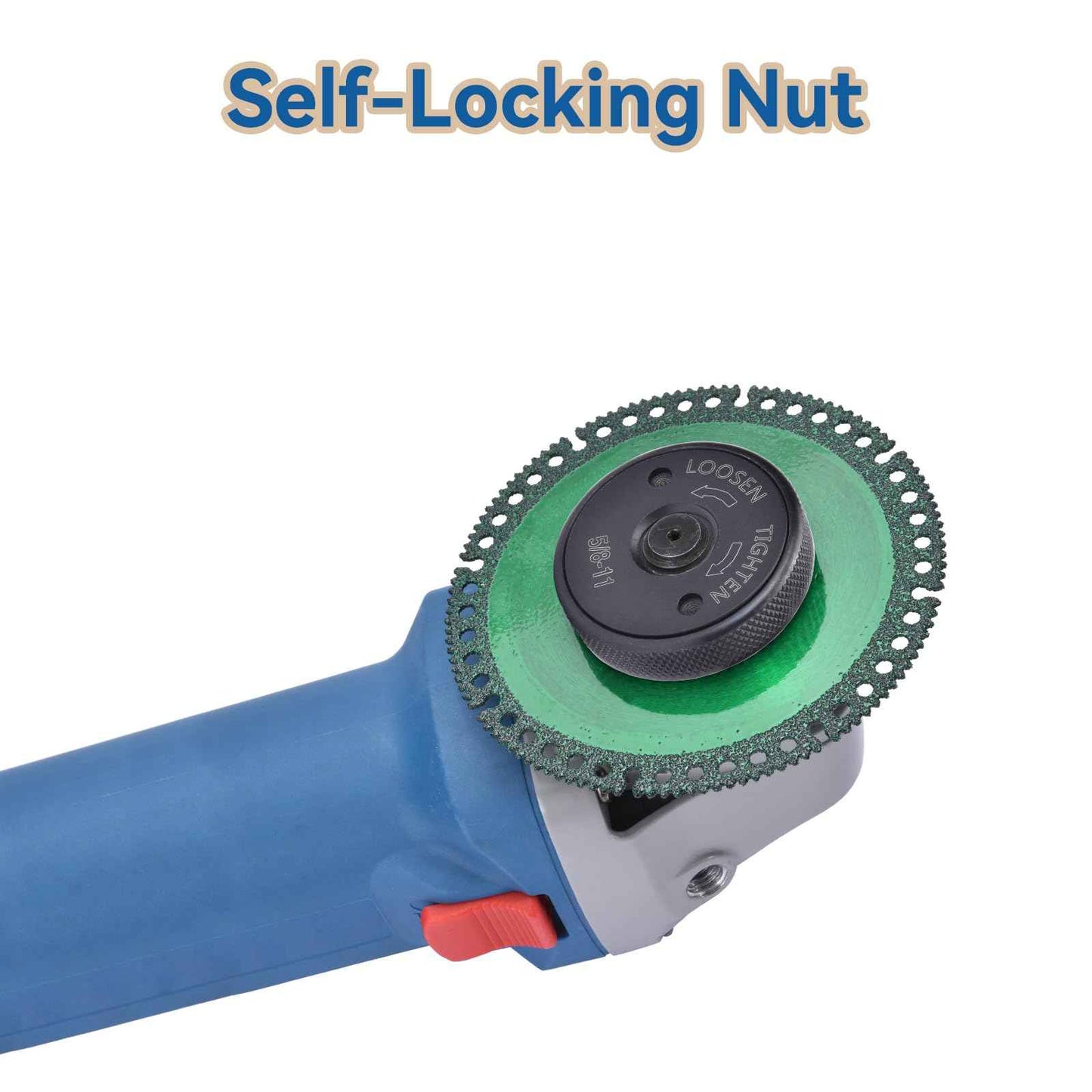 5/8-11 Thread Angle Grinder Flange Nut,2Pcs Grinder Nut for 4.5" and 5" Angle Grinder (No Wrench Required)