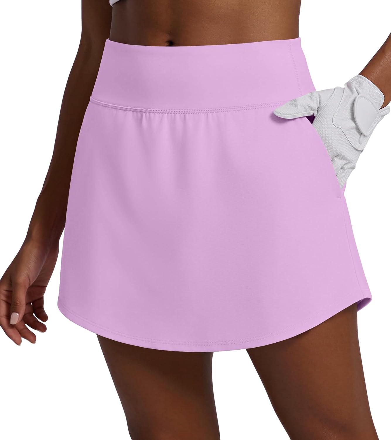 PINSPARK Golf Skirt for Women - High Waisted Athletic Skort with 4 Pockets | 16-Inch Curved Hem