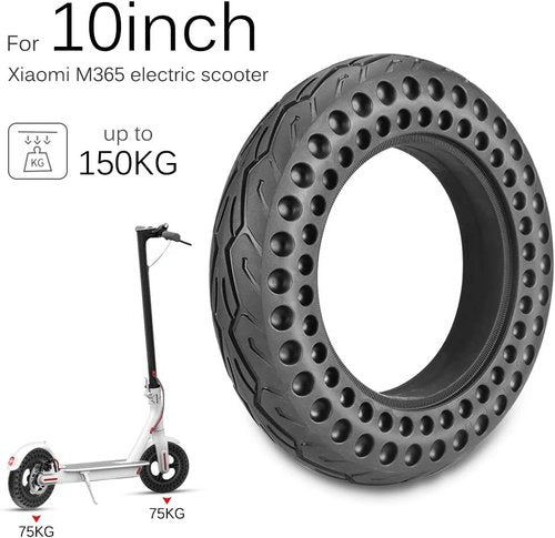 GLDYTIMES 10 Inch 10x2.125 Scooter Tire, Solid Tubeless Replacement Tire for 10x2/54-152 Electric Scooter Wheels, Rubber Honeycomb Front Rear Tires