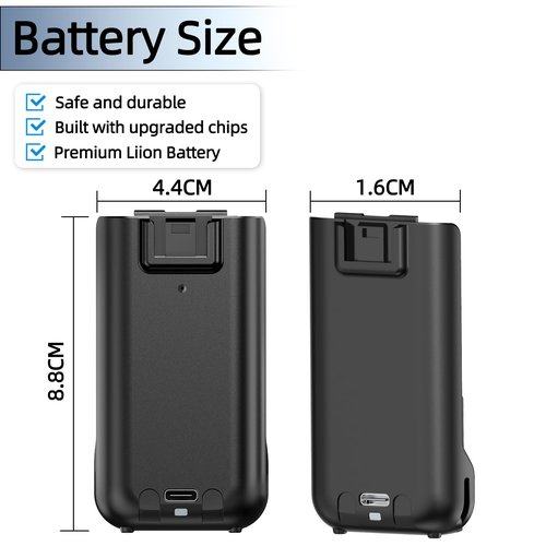 BAOFENG UV-5R MINI Radio Battery UV 5R MINI Walkie Talkies with USB-C Charger for Two Way Radio (2 Pack)