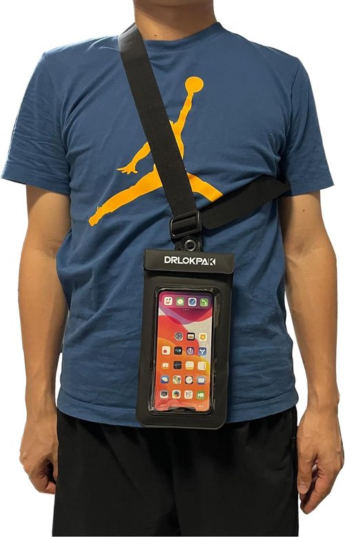 DRLOKPAK Waterproof Waist Pouch - Crossbody Chest Bag for Snorkeling & Swimming | Orange Floating Phone Case Holder