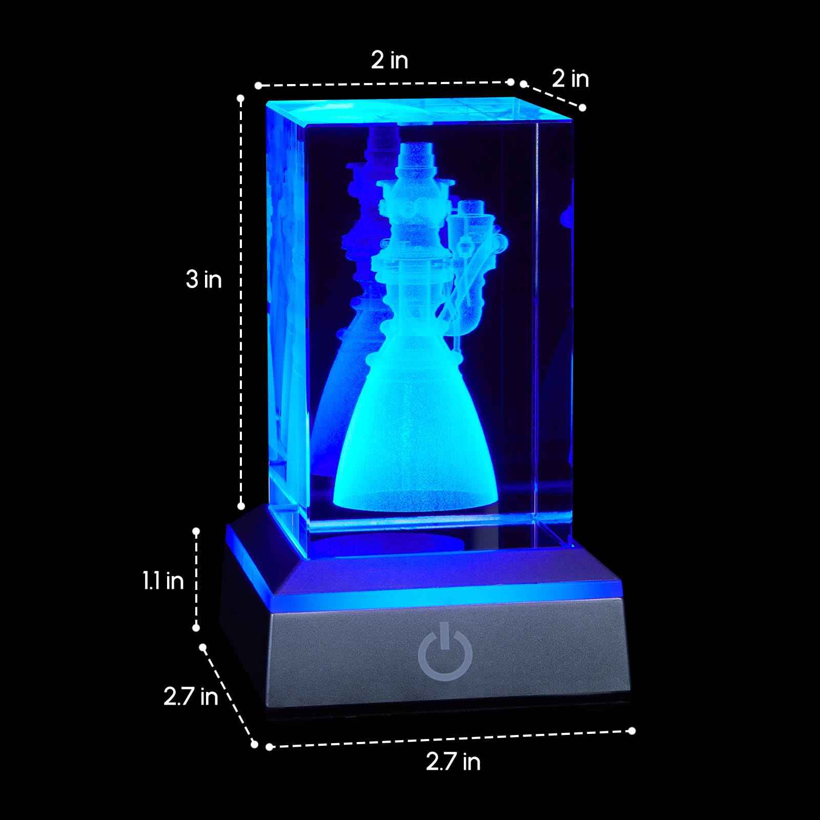 EMGTMS Y&Z SpaceX Starship Raptor 3 Engine Night Light, 3D Rocket Engine Figurine Lamp with 6 Color Modes, USB/Battery Powered, Collector's Gift for Space Fans & Tech Enthusiasts