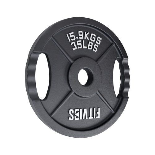 Signature Fitness Cast Iron Plate Weight Plate for Strength Training and Weightlifting, 1-Inch Center (Standard), 35LB (Set of 2)