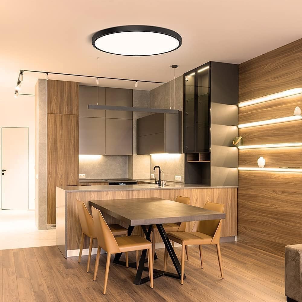 8Pack 12Inch 3200LM LED Flush Mount Ceiling Light,28W White 6000K,120V Slim Surface Mount Ceiling Light Fixture for Kitchen Bedroom Living Room