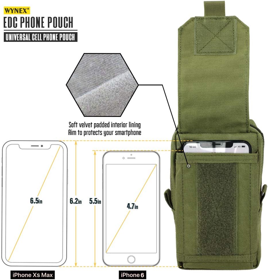 WYNEX Tactical EDC Pouch - Molle Utility Organizer for Phones & Gadgets | Versatile Waist Pack