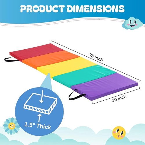Bounce Tumbling Mat for Kids - Gymnastics Folding Exercise Mat for Home Use | Durable & Portable