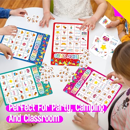 Birthday Bingo Game Set - 25 Players, 25 Bingo Cards & Chips