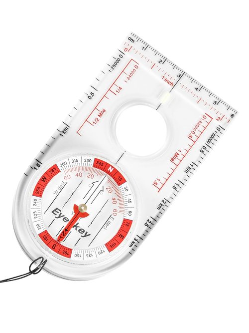 Eyeskey Advanced Orienteering Compass for Hiking & Navigation - Professional Scout Compass with 3X Magnifier, Glow-in-Dark Feature & Multi-Scale Rulers for Outdoor Survival Camping