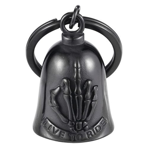 Bell for Motorcycle - Motorcycle Men Bell, Helps You Drive Away Mechanical Problems and Bad Luck On Your Journey (Black) (Black)