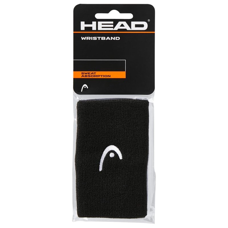 HEAD Unisex Adults Sweat Band Tennis Sweatbands for Women and Men 5 Inch Sweat Absorption Wrist Bands Black, Black, Standard Size US