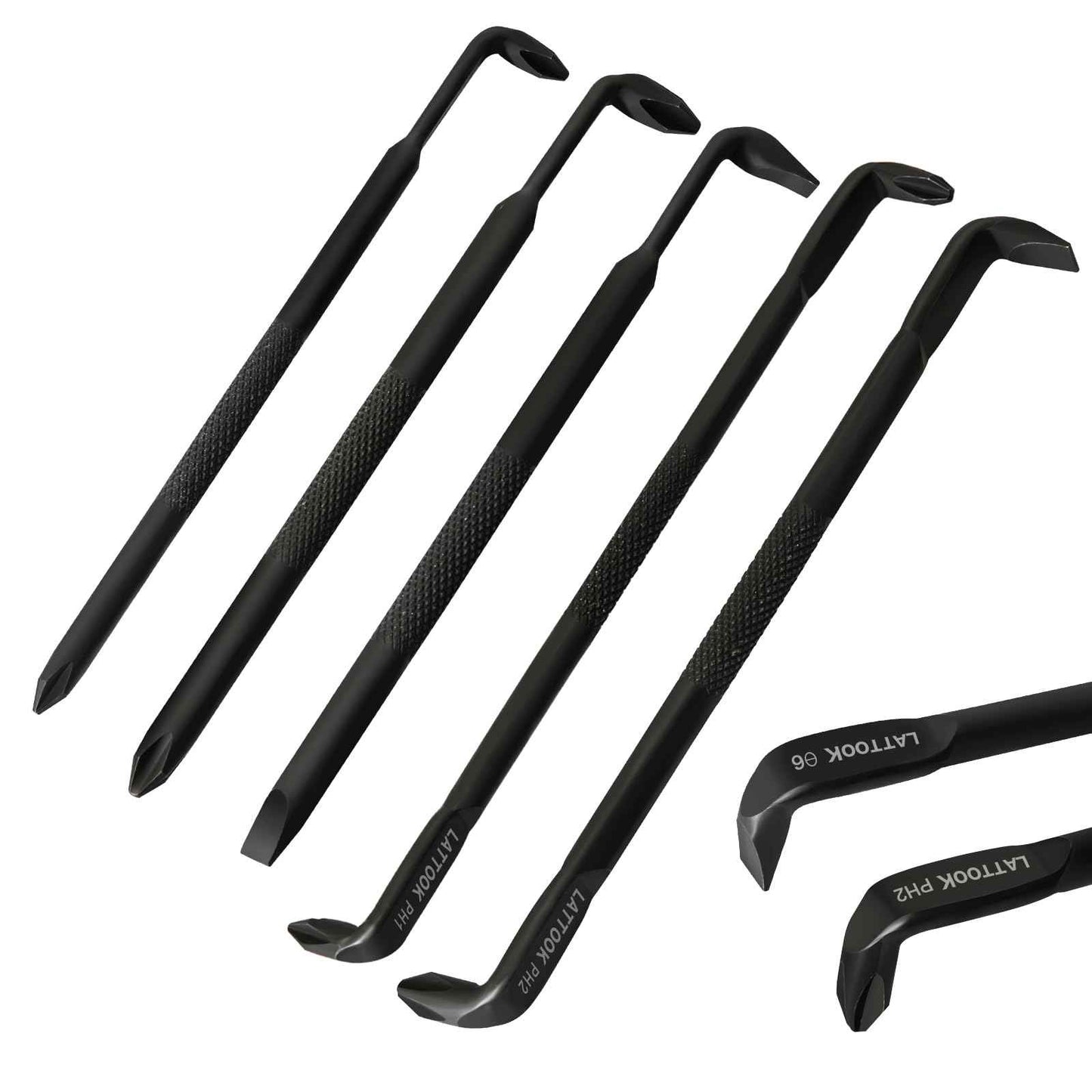 LATTOOK Right Angle Offset Screwdriver Set, 5PCS 90 Degree Z-Type & L-Type Double End Low Profile With Phillips and Slotted for Tight Narrow Space