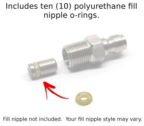 Captain O-Ring Replacement Paintball Fill Nipple O-Rings - 10 Pack | Durable 90 Durometer Polyurethane