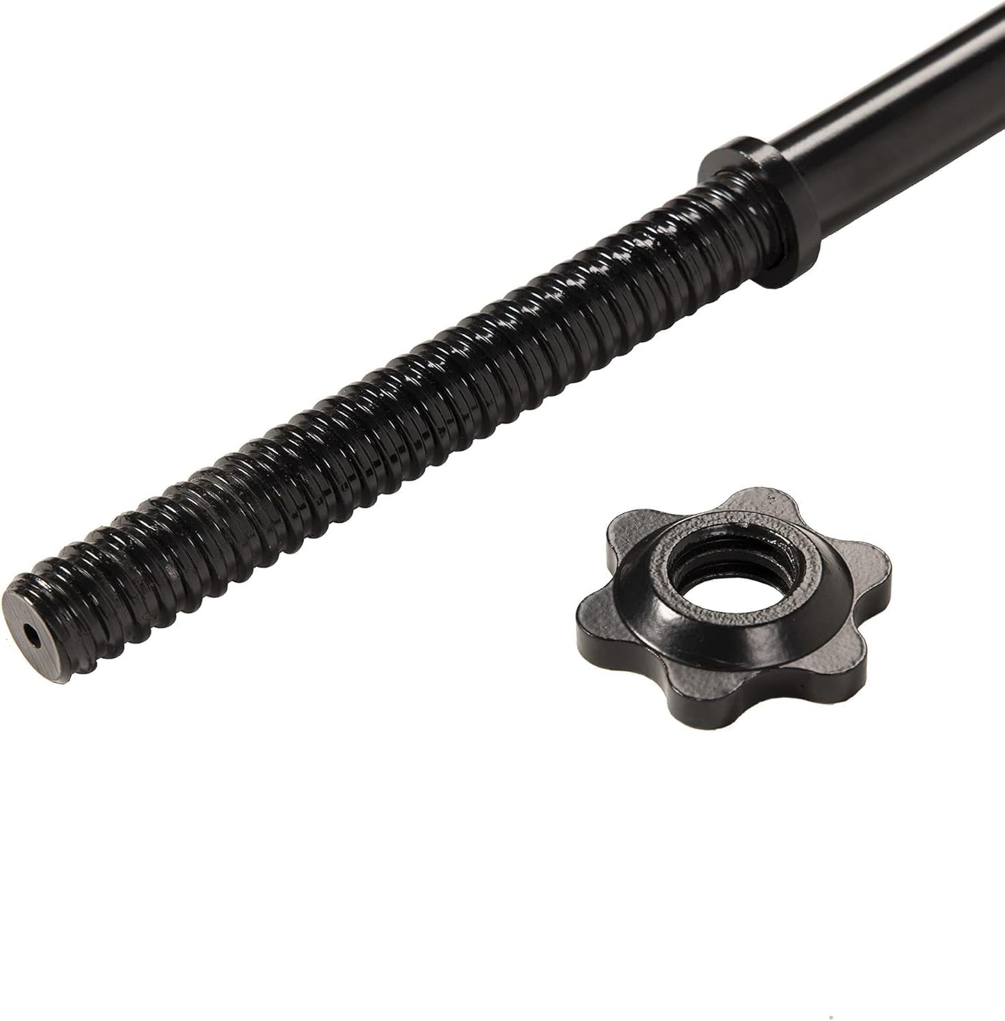 Fitvids 6FT Stardard Barbell with Star Locks for Strength Training & Weightlifting, Black