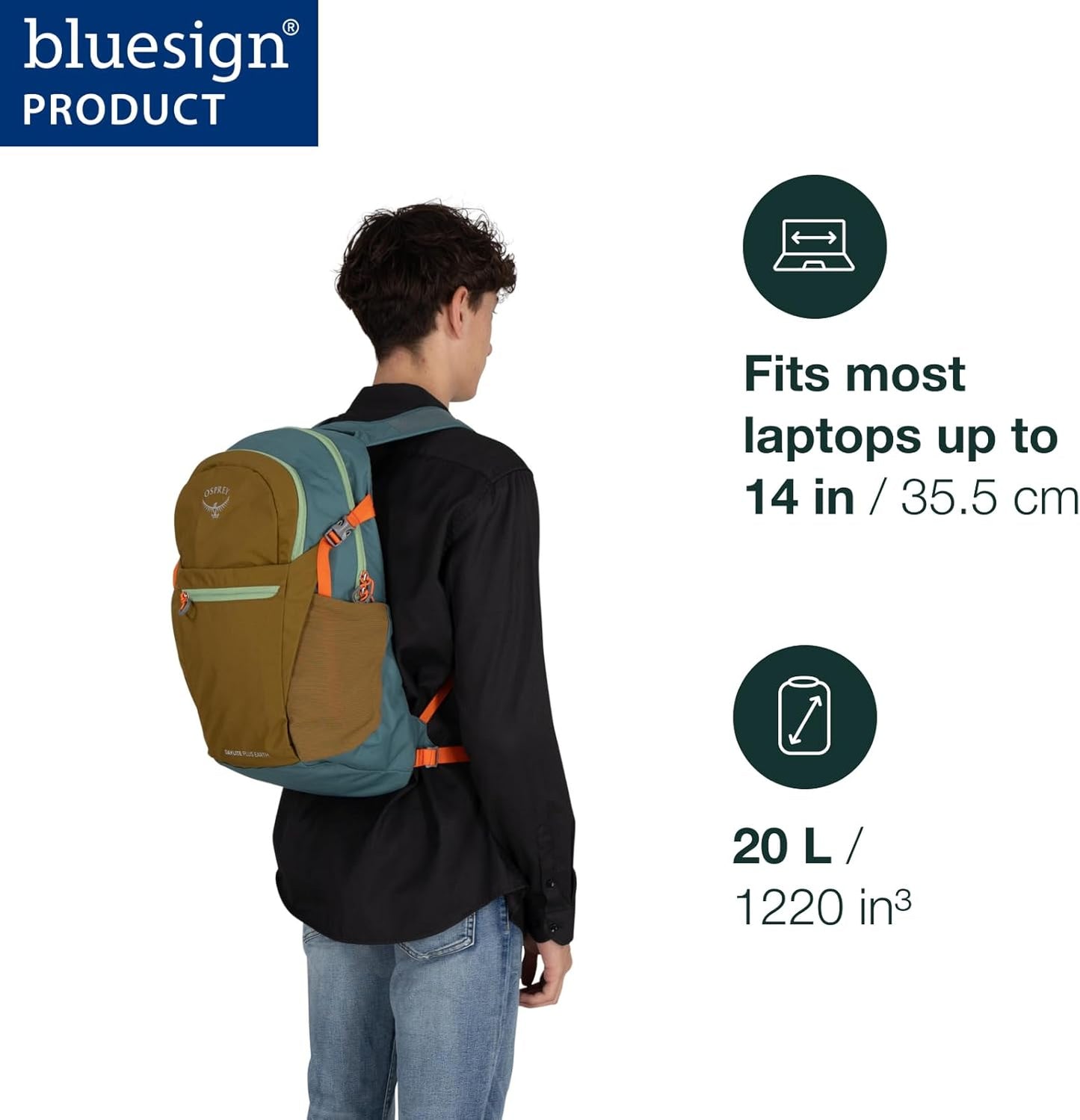 Osprey Daylite Plus Commuter Backpack - Versatile Design for Men & Women | Dark Charcoal/Blue Flame