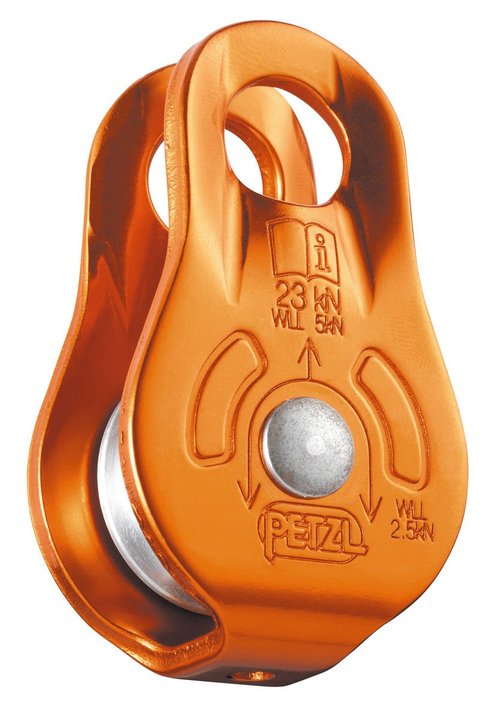 PETZL, Fixe Pulley Orange, Pulley with fixed side plates