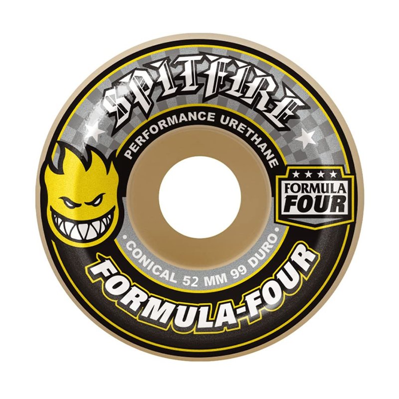 Spitfire Formula Four Wheels Conical 99DU Natural 52mm Skateboard Wheel One Size White