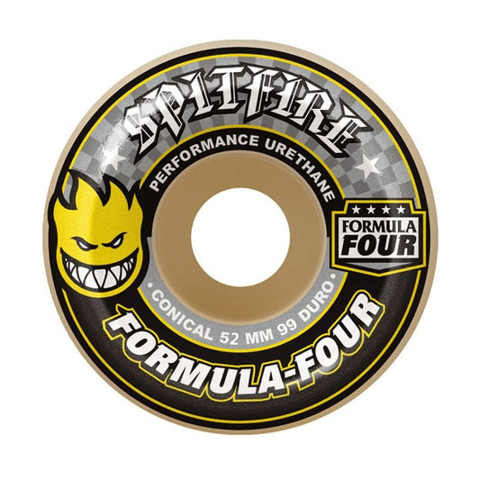 Spitfire Formula Four Wheels Conical 99DU Natural 52mm Skateboard Wheel One Size White