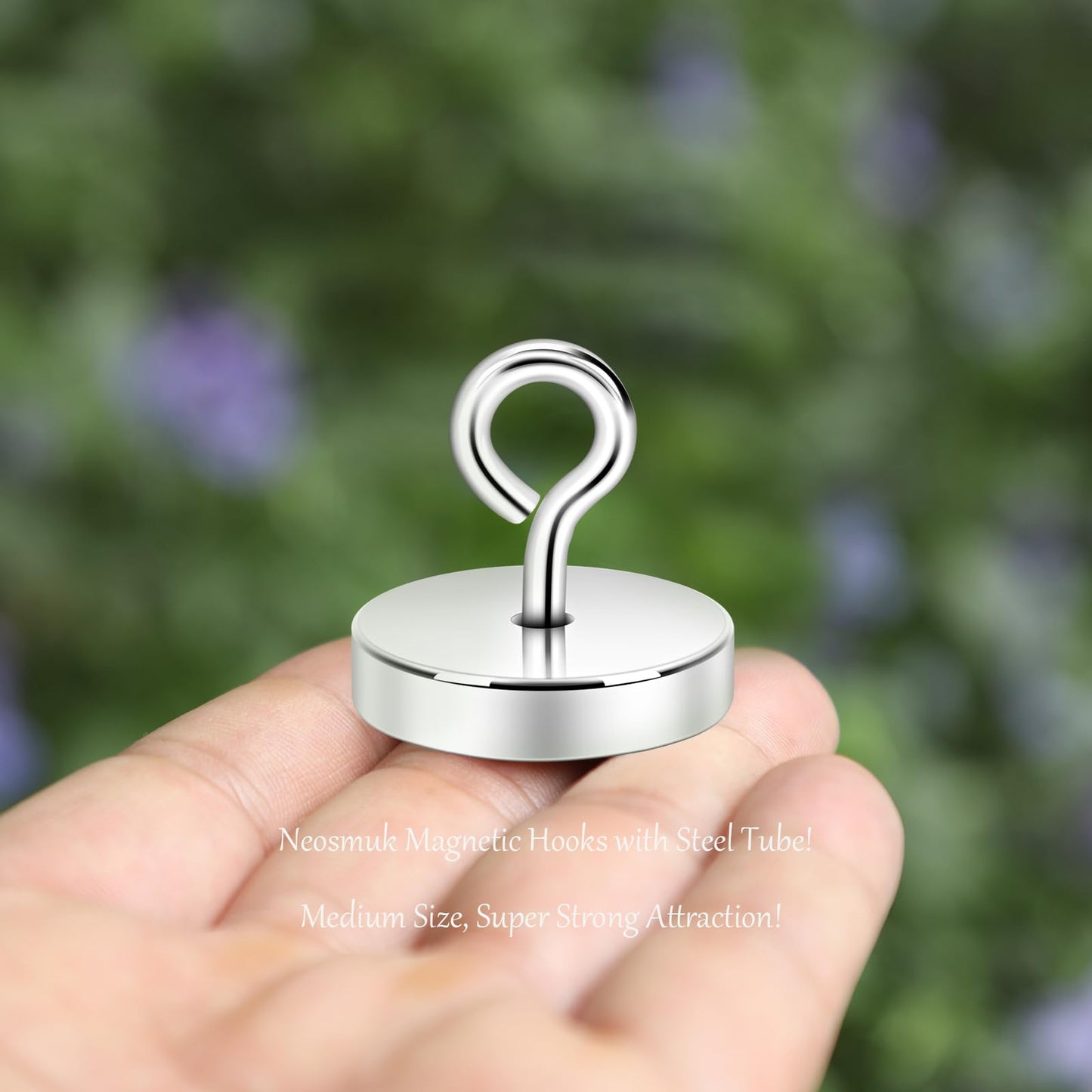 Neosmuk Magnetic Eyeblot Hooks, 100lb Heavy Duty Extra Strong Large Magnet Hook with Eye Bolt for Cruise Cabin,Magnet Eyelet Hanger for Hanging, Cruise Essentials Hook(Silver, 6 Pack)