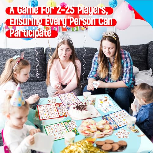 Birthday Bingo Game Set - 25 Players, 25 Bingo Cards & Chips