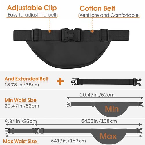 Large Fanny Pack for Women Men - Syican Waist bag with 3-Zipper Pockets, Gifts for Enjoy Sports Traveling Workout Casual Hands-Free crossbody bags Fits MAX 7.9'' iPad & 6.6'' Phone