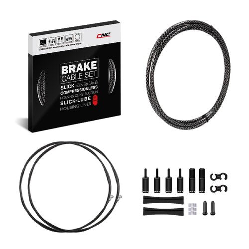Chooee 2xPro Bike Brake Cable Kit For Road Bike,Bicycle Brake Cable Housing Coated Braided & Teflon Inner line For Road Bicycle, Black