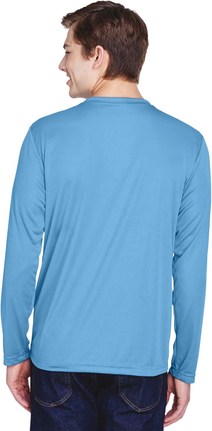 Team 365 Men's Zone Performance Long-Sleeve T-Shirt - Lightweight Sporty Style in Light Blue