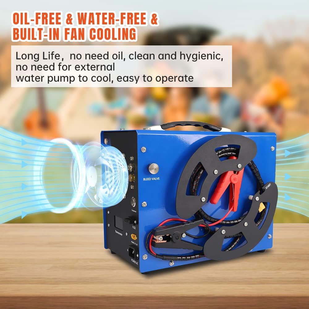 TOAUTO A3 PCP Air Compressor - Portable Vertical Design, Auto-Stop, 4500 PSI, 8MM Quick Connector | 110V AC & 12V Battery Compatible